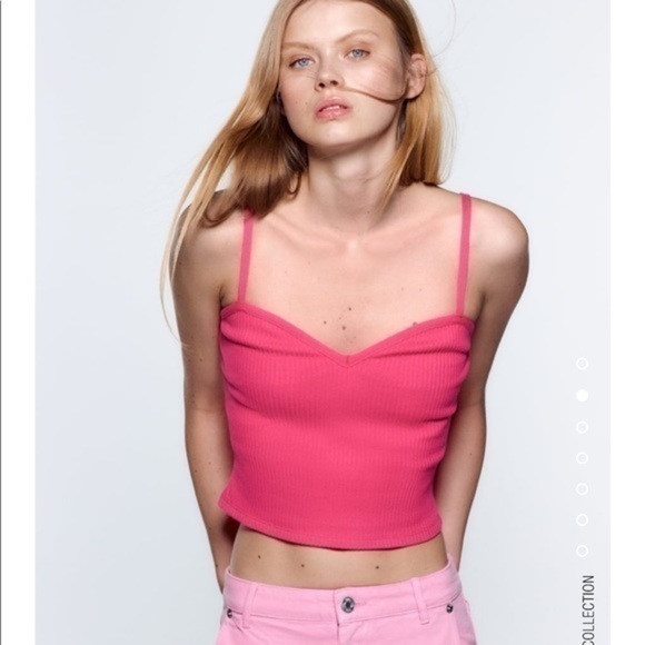 New Zara | Ribbed Pink Top - Picture 2 of 7